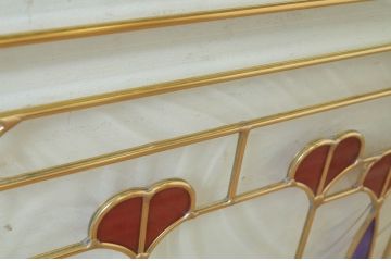 未使用品　銀杏の葉(いちょうのは)　デットストック品のステンドグラス(建具、ドア、窓、照明、衝い立て、衝立、つい立て)(定価約10万4千円)(R-074450)