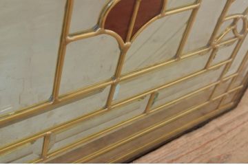 未使用品　銀杏の葉(いちょうのは)　デットストック品のステンドグラス(建具、ドア、窓、照明、衝い立て、衝立、つい立て)(定価約10万4千円)(R-074450)