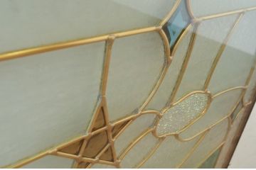 未使用品　流れ星(ながれぼし)　デットストック品のステンドグラス(建具、ドア、窓、照明、衝い立て、衝立、つい立て)(定価約10万2千円)(R-074451)