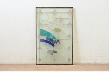未使用品　流れ星(ながれぼし)　デットストック品のステンドグラス(建具、ドア、窓、照明、衝い立て、衝立、つい立て)(定価約10万2千円)(R-074451)