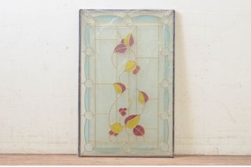 未使用品　木の実(きのみ)　デットストック品のステンドグラス(建具、ドア、窓、照明、衝い立て、衝立、つい立て)(定価約12万4千円)(R-074460)