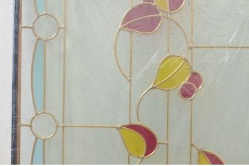 未使用品　木の実(きのみ)　デットストック品のステンドグラス(建具、ドア、窓、照明、衝い立て、衝立、つい立て)(定価約12万4千円)(R-074460)