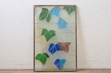未使用品　楓(かえで)　デットストック品のステンドグラス(建具、ドア、窓、照明、衝い立て、衝立、つい立て)(定価約9万6千円)(R-074461)