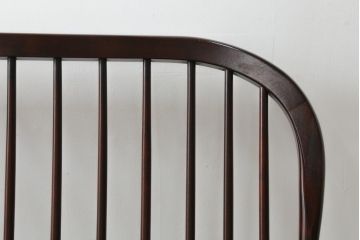 中古　美品　国産民芸家具　デパート取扱品　クラシカルな佇まいのウィンザーベンチ(長椅子、3人掛けベンチ、ウィンザーチェア、ウインザーチェア)(R-074464)
