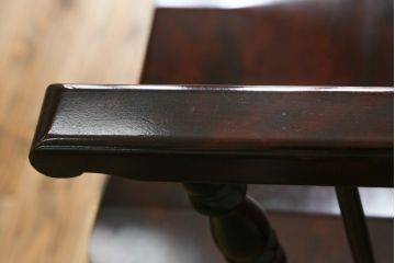 中古　美品　国産民芸家具　デパート取扱品　クラシカルな佇まいのウィンザーベンチ(長椅子、3人掛けベンチ、ウィンザーチェア、ウインザーチェア)(R-074464)