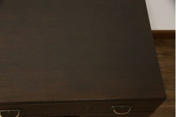 和製アンティーク　ナラ材　使い込まれた風合いが味わい深い両袖机(ニーホールデスク、ワークデスク、オフィスデスク、在宅ワーク、在宅用)(R-074468)