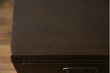 和製アンティーク　ナラ材　使い込まれた風合いが味わい深い両袖机(ニーホールデスク、ワークデスク、オフィスデスク、在宅ワーク、在宅用)(R-074468)