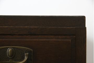 和製アンティーク　ナラ材　使い込まれた風合いが味わい深い両袖机(ニーホールデスク、ワークデスク、オフィスデスク、在宅ワーク、在宅用)(R-074468)