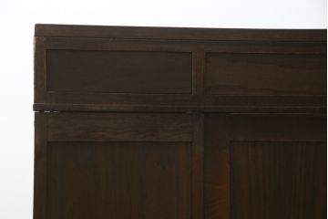 和製アンティーク　ナラ材　使い込まれた風合いが味わい深い両袖机(ニーホールデスク、ワークデスク、オフィスデスク、在宅ワーク、在宅用)(R-074468)