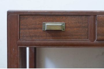 和製アンティーク　使い込まれた風合いが味わい深いレトロなデザインの片袖机(片袖デスク、ワークデスク、在宅用、在宅ワーク用)(R-074469)