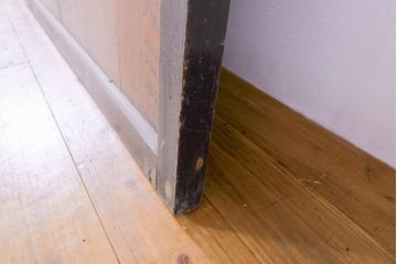アンティーク建具　鏡板欅(ケヤキ)材　和の情緒あふれる障子帯戸4枚セット(引き戸、板戸、障子戸)(R-074470)