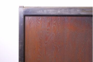 アンティーク建具　鏡板欅(ケヤキ)材　和の情緒あふれる障子帯戸4枚セット(引き戸、板戸、障子戸)(R-074470)