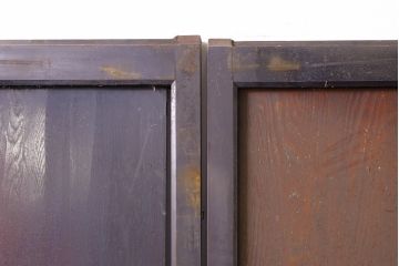 アンティーク建具　鏡板欅(ケヤキ)材　和の情緒あふれる障子帯戸4枚セット(引き戸、板戸、障子戸)(R-074470)