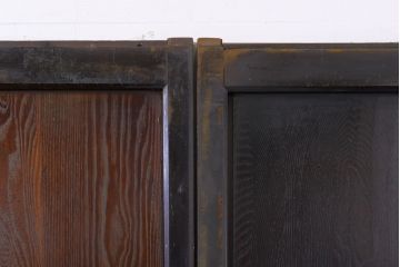 アンティーク建具　鏡板欅(ケヤキ)材　和の情緒あふれる障子帯戸4枚セット(引き戸、板戸、障子戸)(R-074470)