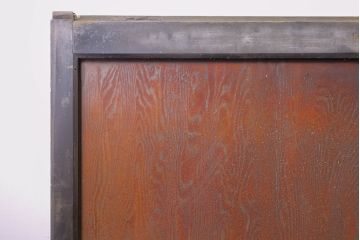 アンティーク建具　鏡板欅(ケヤキ)材　和の情緒あふれる障子帯戸4枚セット(引き戸、板戸、障子戸)(R-074470)