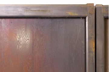 アンティーク建具　鏡板欅(ケヤキ)材　和の情緒あふれる障子帯戸4枚セット(引き戸、板戸、障子戸)(R-074470)