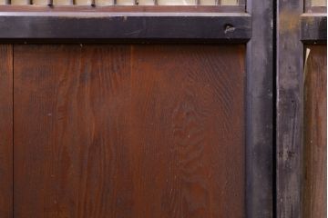 アンティーク建具　鏡板欅(ケヤキ)材　和の情緒あふれる障子帯戸4枚セット(引き戸、板戸、障子戸)(R-074470)