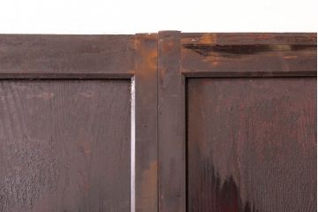 アンティーク建具　鏡板欅(ケヤキ)材　和の情緒あふれる障子帯戸4枚セット(引き戸、板戸、障子戸)(R-074470)