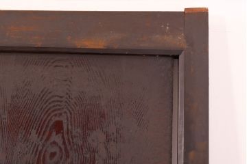 アンティーク建具　鏡板欅(ケヤキ)材　和の情緒あふれる障子帯戸4枚セット(引き戸、板戸、障子戸)(R-074470)