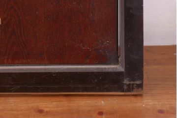 アンティーク建具　鏡板欅(ケヤキ)材　和の情緒あふれる障子帯戸4枚セット(引き戸、板戸、障子戸)(R-074470)