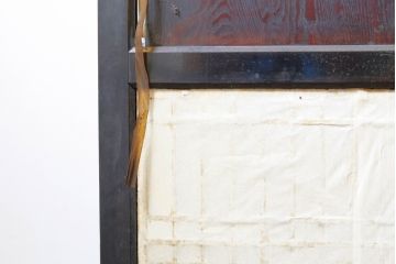 アンティーク建具　鏡板欅(ケヤキ)材　和の情緒あふれる障子帯戸4枚セット(引き戸、板戸、障子戸)(R-074470)