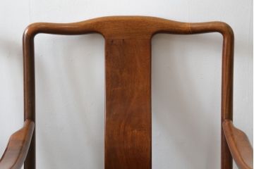 和製ビンテージ　花梨(カリン)材　滑らかな木の質感が美しいアームチェア2脚セット(ダイニングチェア、板座チェア、椅子、イス、ヴィンテージ、バラ売り可能)(R-074472)