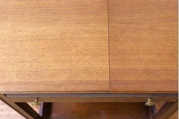 中古　KOSUGA(コスガ)　キャスター付きで便利なバタフライサイドテーブル(エクステンションテーブル、バタフライテーブル、キッチンワゴン、トロリー)(R-074477)