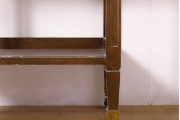 中古　KOSUGA(コスガ)　キャスター付きで便利なバタフライサイドテーブル(エクステンションテーブル、バタフライテーブル、キッチンワゴン、トロリー)(R-074477)