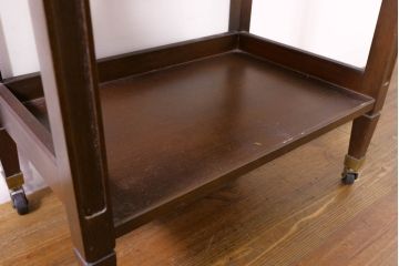 中古　KOSUGA(コスガ)　キャスター付きで便利なバタフライサイドテーブル(エクステンションテーブル、バタフライテーブル、キッチンワゴン、トロリー)(R-074477)