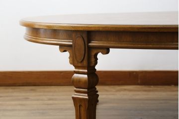 中古　特注　DREXEL HERITAGE(ドレクセルヘリテイジ)　品のある佇まいが魅力的なエクステンションローテーブル(リビングテーブル、センターテーブル、エクステンションテーブル、4人掛け、6人掛け、8人掛け)(R-074479)