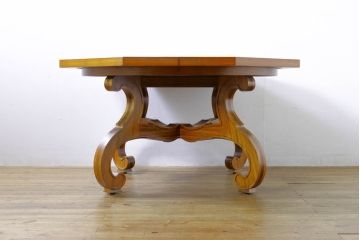 中古　美品　DREXEL HERITAGE(ドレクセルヘリテイジ)　ESPERANTO(エスペラント)　八角形天板がお洒落なエクステンションテーブル(ダイニングテーブル、食卓、4人掛け、6人掛け、ドローリーフテーブル、オクタゴンテーブル)(R-074480)