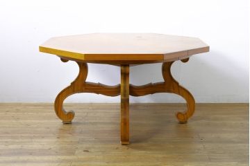 中古　美品　DREXEL HERITAGE(ドレクセルヘリテイジ)　ESPERANTO(エスペラント)　八角形天板がお洒落なエクステンションテーブル(ダイニングテーブル、食卓、4人掛け、6人掛け、ドローリーフテーブル、オクタゴンテーブル)(R-074480)