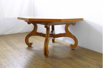 中古　美品　DREXEL HERITAGE(ドレクセルヘリテイジ)　ESPERANTO(エスペラント)　八角形天板がお洒落なエクステンションテーブル(ダイニングテーブル、食卓、4人掛け、6人掛け、ドローリーフテーブル、オクタゴンテーブル)(R-074480)