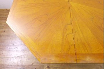 中古　美品　DREXEL HERITAGE(ドレクセルヘリテイジ)　ESPERANTO(エスペラント)　八角形天板がお洒落なエクステンションテーブル(ダイニングテーブル、食卓、4人掛け、6人掛け、ドローリーフテーブル、オクタゴンテーブル)(R-074480)