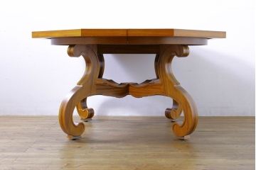 中古　美品　DREXEL HERITAGE(ドレクセルヘリテイジ)　ESPERANTO(エスペラント)　八角形天板がお洒落なエクステンションテーブル(ダイニングテーブル、食卓、4人掛け、6人掛け、ドローリーフテーブル、オクタゴンテーブル)(R-074480)