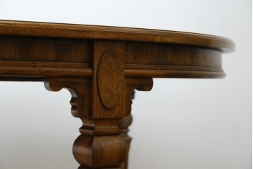 中古　美品　廃盤品　DREXEL HERITAGE(ドレクセルヘリテイジ)　Cameo Classics(キャメオクラシックス)　天板のチェックパターンがお洒落なエクステンションテーブル　(R-074481)