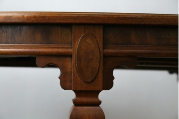 中古　美品　廃盤品　DREXEL HERITAGE(ドレクセルヘリテイジ)　Cameo Classics(キャメオクラシックス)　天板のチェックパターンがお洒落なエクステンションテーブル　(R-074481)