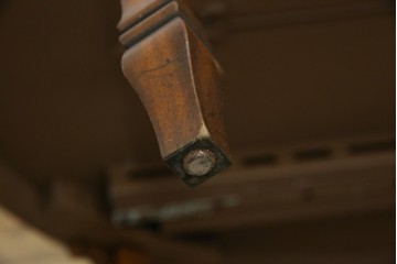 中古　美品　廃盤品　DREXEL HERITAGE(ドレクセルヘリテイジ)　Cameo Classics(キャメオクラシックス)　天板のチェックパターンがお洒落なエクステンションテーブル　(R-074481)