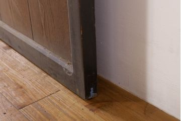 アンティーク建具　鏡板欅(ケヤキ)材　古民家インテリアにもおすすめの障子帯戸3枚セット(引き戸、板戸、格子帯戸、障子戸)(R-074482)