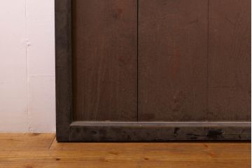 アンティーク建具　鏡板欅(ケヤキ)材　古民家インテリアにもおすすめの障子帯戸3枚セット(引き戸、板戸、格子帯戸、障子戸)(R-074482)