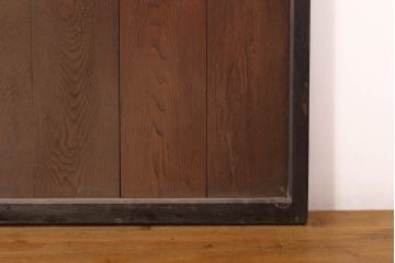 アンティーク建具　鏡板欅(ケヤキ)材　古民家インテリアにもおすすめの障子帯戸3枚セット(引き戸、板戸、格子帯戸、障子戸)(R-074482)