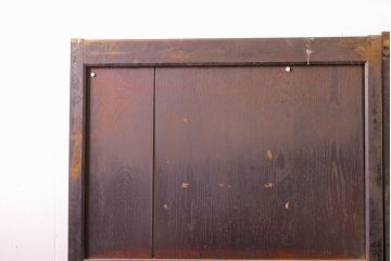 アンティーク建具　鏡板欅(ケヤキ)材　古民家インテリアにもおすすめの障子帯戸3枚セット(引き戸、板戸、格子帯戸、障子戸)(R-074482)