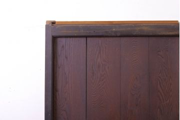 アンティーク建具　鏡板欅(ケヤキ)材　古民家インテリアにもおすすめの障子帯戸2枚セット(引き戸、板戸、格子帯戸、障子戸)(R-074483)