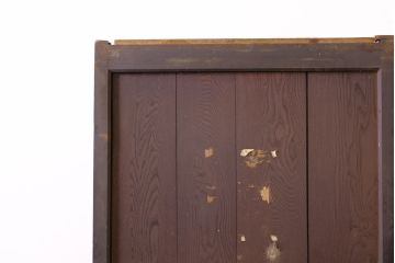 アンティーク建具　鏡板欅(ケヤキ)材　古民家インテリアにもおすすめの障子帯戸2枚セット(引き戸、板戸、格子帯戸、障子戸)(R-074483)
