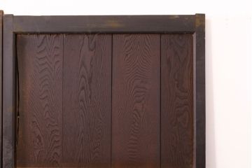 アンティーク建具　鏡板欅(ケヤキ)材　古民家インテリアにもおすすめの障子帯戸2枚セット(引き戸、板戸、格子帯戸、障子戸)(R-074483)