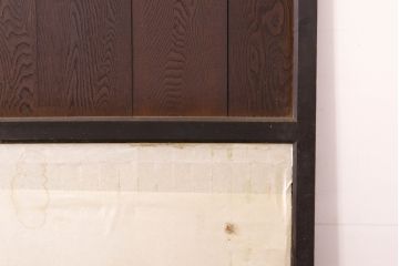 アンティーク建具　鏡板欅(ケヤキ)材　古民家インテリアにもおすすめの障子帯戸2枚セット(引き戸、板戸、格子帯戸、障子戸)(R-074483)
