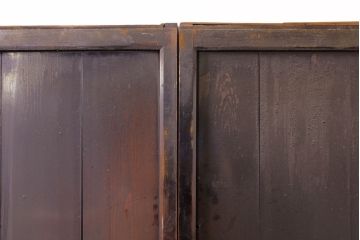 アンティーク建具　長い歴史を刻んだ味わいが魅力的な障子帯戸2枚セット(引き戸、板戸、格子帯戸、障子戸)(R-074484)