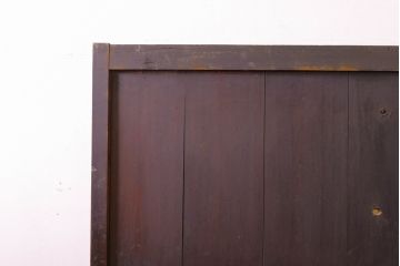 アンティーク建具　長い歴史を刻んだ味わいが魅力的な障子帯戸2枚セット(引き戸、板戸、格子帯戸、障子戸)(R-074484)