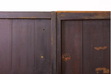 アンティーク建具　長い歴史を刻んだ味わいが魅力的な障子帯戸2枚セット(引き戸、板戸、格子帯戸、障子戸)(R-074484)