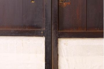アンティーク建具　長い歴史を刻んだ味わいが魅力的な障子帯戸2枚セット(引き戸、板戸、格子帯戸、障子戸)(R-074484)
